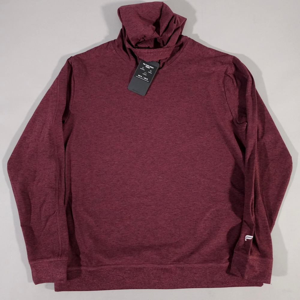 Fabletics Cloud Jersey Hoodie Men XL Burgundy Red Sweat Wicking SB2458325-8457